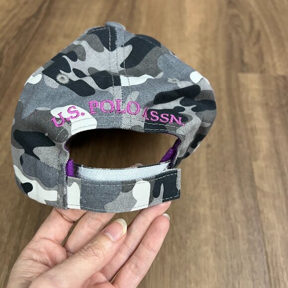 Polo Assn. Gray Camo Baseball Cap with Embroidered Logo - Picture 3 of 8